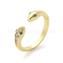 Anelli per polsini da donna in ottone con micro pavé di zirconi cubici&nbsp;RJEW-Z084-01G-01
