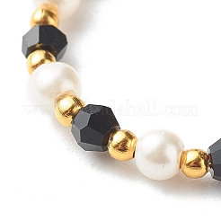 Imitar anillos de dedo con cuentas de vidrio bicono de vidrio austriaco&nbsp;RJEW-TA00003-05