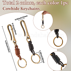 2 шт. 2-цветный сплав U-образный брелок для ремня KEYC-SC0001-65