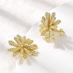 Серьги-гвоздики в виде цветка из латуни EJEW-H171-02A-G