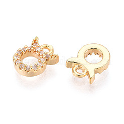 Breloques en laiton avec zircone cubique de micro pave&nbsp;KK-N263-148K-G