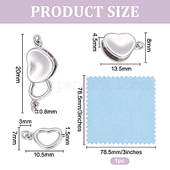 1 шт. застежки-коробочки из стерлингового серебра STER-GO0001-70B