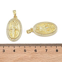 Religiöse Messinganhänger mit Mikropavé-Fassung aus klaren Zirkonia&nbsp;LS-KK-K420-01A-G