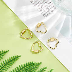 4 шт. латунные подвески-замки с винтовым карабином&nbsp;KK-DC0004-65