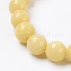Bracelet extensible avec perles en jade Mashan naturel&nbsp;BJEW-P207-01-8mm