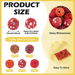 100 шт. 5 цвета проложить бусины для дискотечного шара RB-TA0001-25