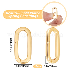 10 шт. латунные пружинные кольца-затворы&nbsp;KK-BBC0015-57G-03