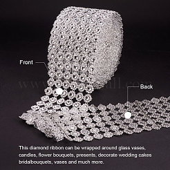 6 rangée en plastique diamant maille rouleau rouleau strass cristal ruban gâteau de mariage&nbsp;OCOR-WH0030-03