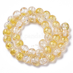 Прозрачные окрашенные распылением кракле стеклянные бусины&nbsp;GLAA-N035-03D-A08