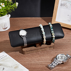 Espositori per bracciali con barra a T in pelle pu con base in legno&nbsp;BDIS-WH0010-11B