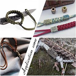 3 stücke 3 farben outdoor edc werkzeug messing fallschirm seil europäischen perlen&nbsp;KK-NB0003-59