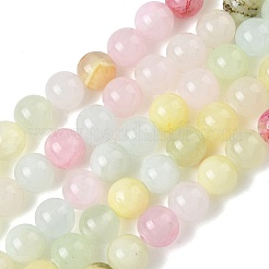 Натуральный красочный зеленый нефрит бисер пряди&nbsp;G-G757-01-8mm