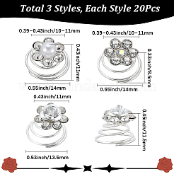 60 шт. 3 стиля спиральные шпильки для волос&nbsp;OHAR-SP0001-10B