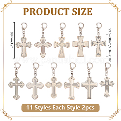 22 шт. 11 стиля подвесных украшений в виде креста из дерева&nbsp;KEYC-WR00003