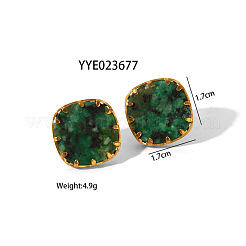 Комплекты колец и серег из ромбовидной синтетической бирюзы VQ5584-1