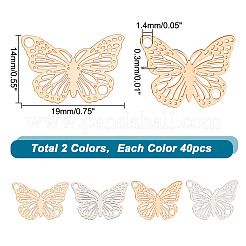 80 шт. 2-х цветные латунные звенья/соединители&nbsp;KKC-HY0001-04