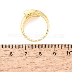 Латунные кольца-манжеты с микропаве и прозрачным цирконием для женщин&nbsp;RJEW-U047-19G