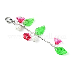 Акриловый кулон из стекла и листьев в форме трубы украшает&nbsp;HJEW-JM01653