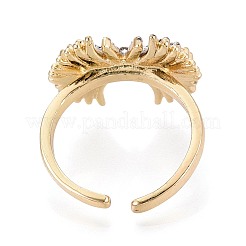 Латунные кольца-манжеты с микропаве из прозрачных кубических цирконий KK-T079-60G