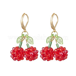 Серьги-гвоздики с застежкой-«вишней» из акрилового стекла EJEW-MZ00444