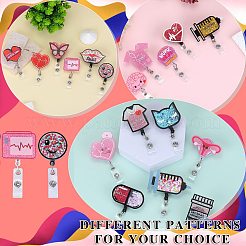 Bobine de badge en plastique acrylique et ABS effet sables mouvants strass&nbsp;AJEW-SZ0002-45C