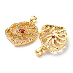 Pendentifs avec zircon cubiques à micro-pavés en laiton&nbsp;KK-Q809-04G