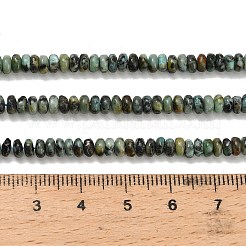 Бусы натуральная африканская бирюза (яшма) G-L635-A40-4x2mm