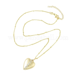 Латунные микропаве прозрачные кубические цирконии спутниковая цепь медальон кулон ожерелья для женщин&nbsp;NJEW-M009-03G-A