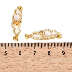 Fermoirs repliables en laiton micro pave zircone cubique transparente&nbsp;CU-CBA8264-02G