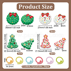 32 шт. 12 стиля пищевые экологически чистые силиконовые бусины с окрашенными в духовке цинковыми сплавами кольца-маркеры для вязания SIL-BC0001-08B