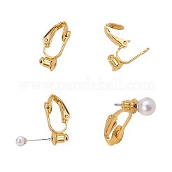 Латунные клипсы серьги выводы&nbsp;KK-Q115-G-NF