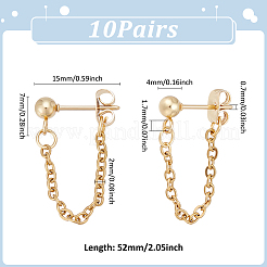 10 пара сережек-гвоздиков из нержавеющей стали 304&nbsp;EJEW-UN00020