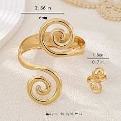 Наборы из спирального сплава: браслет-манжета и кольца-манжеты FS-WG54C48-01