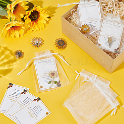 6 шт. 6 эмалевых булавки в виде подсолнуха JEWB-AR0001-21