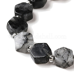 Naturale nero rutilato perle di quarzo fili&nbsp;G-P534-A04-02