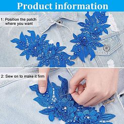 Воротник из полиэстера с цветочным кружевом и вышивкой DIY-WH0326-47A