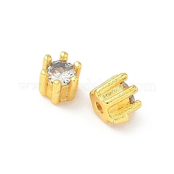 Латунные микро проложить кубического циркония бусы KK-D386-09G-03