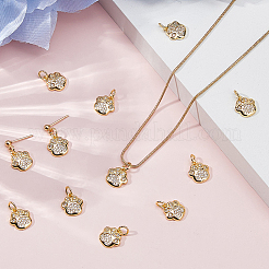 12шт латунные микропаве прозрачные кубические циркониевые подвески&nbsp;ZIRC-HS0001-15