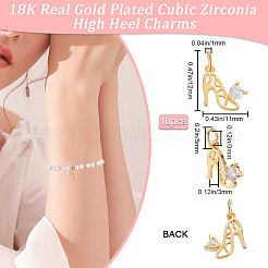 10шт латунь микро проложить кубический цирконий шпильки подвески&nbsp;ZIRC-BBC0002-79