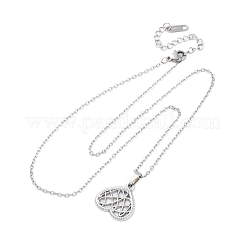 Ожерелья с подвеской в виде сердца из нержавеющей стали 304 NJEW-M096-12P