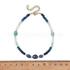 Bracelets de cheville en perles de jade naturel teint de Malaisie&nbsp;AJEW-AN00832-03