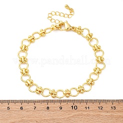 Латунные браслеты-цепочки с кольцами для женщин и мужчин BJEW-K273-05G