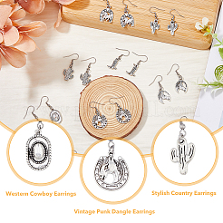 10 пара двухцветных серег-подвесок из сплава со штифтами из нержавеющей стали 304 EJEW-AB00035