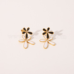 Стильные серьги-гвоздики из нержавеющей стали в форме цветка TE8091