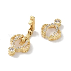 Реечное покрытие латунь микро паве прозрачный кубический цирконий складные застежки&nbsp;KK-NH0002-03F-G