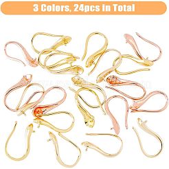 10 пара двухцветных латунных крючков для сережек EJEW-FH0001-05