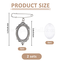 Наборы для изготовления овальных железных брошей своими руками&nbsp;JEWB-FH00030