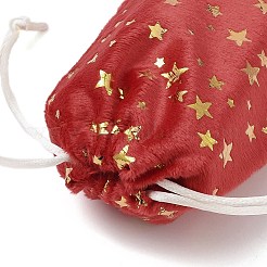 Рождественские бархатные сумки для хранения с золотым тиснением ABAG-Q053-01A-01A