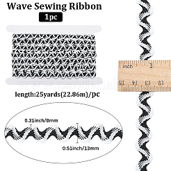 24.5~25 ярд двухцветной полиэстеровой волнистой кружевной ленты OCOR-GF0004-35B
