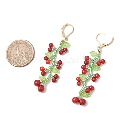 Серьги с заклепками из стеклянных бусин EJEW-MZ00505